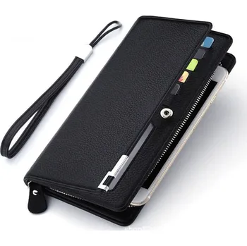 Peněženka Pánská peněženka s více sloty – dlouhá, na zip, PU kůže Barva (Varianta): Černá