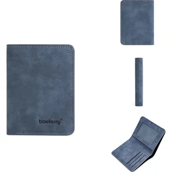 Pánská peněženka – kožená, tenká, na více karet Barva (Varianta): Modrá