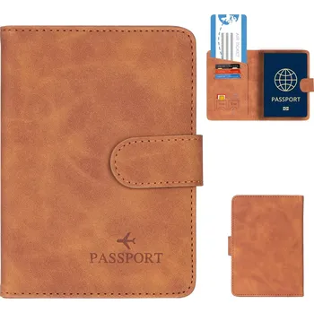 Peněženka Cestovní peněženka na pas s RFID ochranou – praktický kryt Barva (Varianta): Hnědá