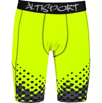 Dámské kalhoty Pánské sportovní legíny nad kolena premium ALTISPORT VOJ/ALM109LEG02 FLUO YELLOW XXXL