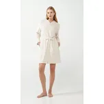 Dámský fleecový župan na zip 21360 Ecru - Vamp ecri(krémová) M