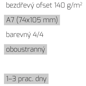 Tiskopis Leták A7 4/4 bezdřevý ofset 140 g/m2 LT-A7-4/4-140-BO Nižší cena pro více kusů!