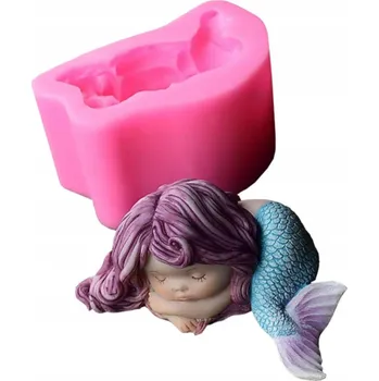 Silikonová formička na svíčky, tvar mořská panna, 1 ks