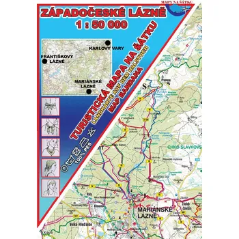 Kartografie PRAHA, a. s. Západočeské lázně, 1 : 50 000 – mapa na šátku