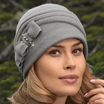 Čepice KRUMLOVANKA Dámská zimní čepice W-0018/529 šedá