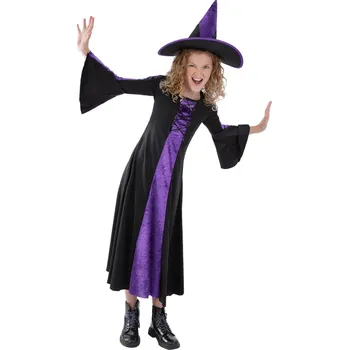Karnevalový kostým Dětský kostým Čarodějnice černo-fialový Věk: 7-9 let