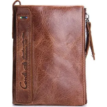 Peněženka Malá peněženka z kůže – dvojitý zip, přehledný vnitřek Barva (Varianta): Hnědá