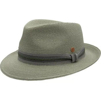 Šála Letní crushable (nemačkavý) klobouk Trilby - Mayser Maleo Salbei s barevnou stuhou, UV faktor 80 Velikost: 60 cm