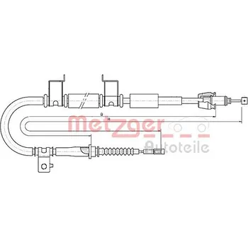 Lanko parkovací brzdy Tažné lanko, parkovací brzda METZGER 17.6053