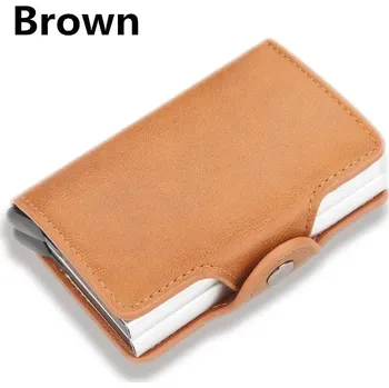 Peněženka RFID peněženka s 12 sloty – velká kapacita, hliníkové pouzdro Barva (Varianta): Hnědá