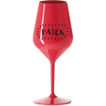 Sklenice PÁTEK - červená nerozbitná sklenička na víno 470 ml
