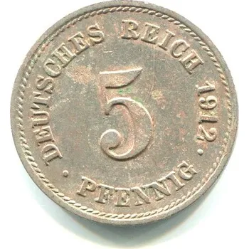 NĚMECKO. 5 Pfennig 1912/G.