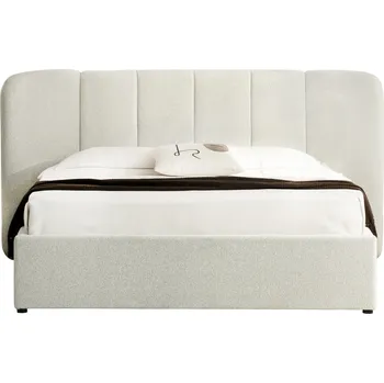 Postel Dvoulůžková čalouněná postel Snoovia 160x200 s úložným prostorem béžová