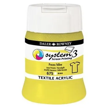 Speciální výtvarná barva Sítotisková barva na textil System3 – 675 Process Yellow (Sítotisková barva na textil System3 – 675 Process Yellow)