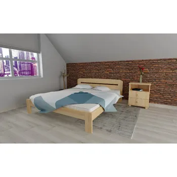 Postel Postel z masivu borovice Šárka 120x200 cm - PŘÍRODNÍ + matrace Diana 12 cm + rošt ZDARMA