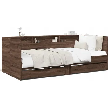 Postel Jednolůžková dřevěná postel 100x200 dub