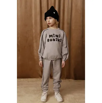 Chlapecká mikina Dětská bavlněná mikina Mini Rodini Mini Rodini Cats 2512010597 šedá 90X, vel. 68-74