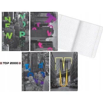 Sešit Sešit A5 s mřížkou TOP-2000, 96 listů