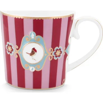 PIP Studio Hrnek Love Birds Medallion Stripes červená-růžová 250ml 51.002.028