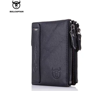 Peněženka Retro peněženka BULLCAPTAIN – kožená, RFID, krátká se zipem Barva (Varianta): Černá