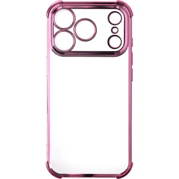 Pouzdro na mobilní telefon Průhledný kryt s růžovou hranou pro iPhone 17 Pro
