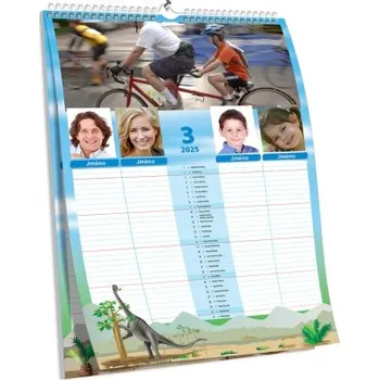 Fotokalendář Rodinný plánovací kalendář s motivy dinosaurů NKD-07-A1 nástěnný foto-kalendář 2026 NKD-07-A1 Nižší cena pro více kusů!