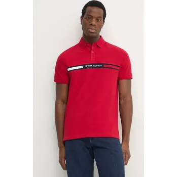 Pánské tričko Polo tričko Tommy Hilfiger MW0MW38130 červená 33X, vel. XL