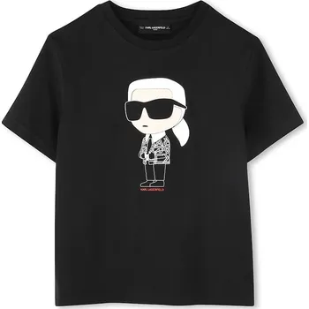 Chlapecké tričko Dětské bavlněné tričko Karl Lagerfeld černá barva, s potiskem, Z30438 Z30438.114.150 99X, vel. 114