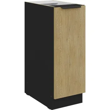 Kuchyňská skříňka LEMPERT Dolní výsuvná skříňka CREMONA BL 13 (30 cm) - dub cremona / černá