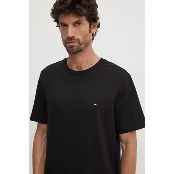 Pánské tričko Bavlněné tričko Tommy Hilfiger černá barva, MW0MW37267 99X, vel. S