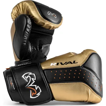 Boxerské rukavice Rival Boxing RB10 Intelli-Shock Bag Gloves, Black/Gold Velikost: S
