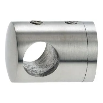 Příčný pevný držák pro rovné připojení, vrtání 12,2 mm, nerez broušená V2A
