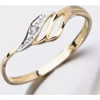 Šperk Dámský prsten žluté zlato 585 zirkon 51GZ-8023Z velikost 63