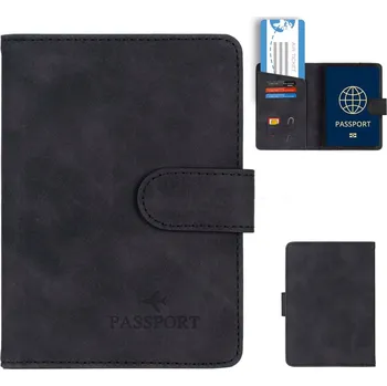 Peněženka Cestovní peněženka na pas s RFID ochranou – praktický kryt Barva (Varianta): Černá