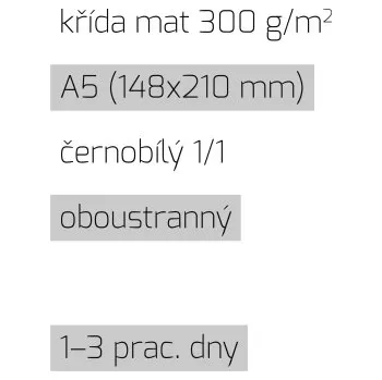 Tiskopis Leták A5 1/1 křída mat 300 g/m2 LT-A5-1/1-300-K Nižší cena pro více kusů!