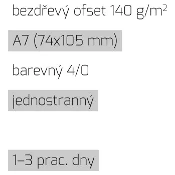 Tiskopis Leták A7 4/0 bezdřevý ofset 140 g/m2 LT-A7-4/0-140-BO Nižší cena pro více kusů!