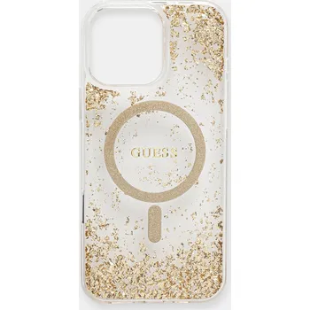 Pouzdro na mobilní telefon Obal na telefon Guess iPhone 16 Pro Max GUHMP16XRGRGED zlatá 10Y, vel. ONE SIZE