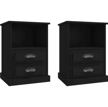 Noční stolek Noční stolek černý 43x36x60 cm dřevo