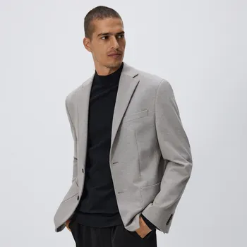 Pánské sako Reserved - Sako regular s příměsí viskózy - béžová - 027GK-80M - 027GK-80M-XL