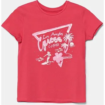 Chlapecké tričko Dětské tričko Guess růžová barva, J5GI30 K6YW4 J5GI30.K6YW4.PPYA 42X, vel. 158-166