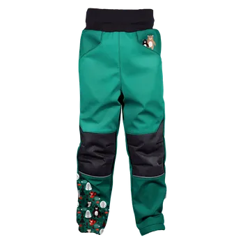 Chlapecké kalhoty WAMU Softshellové kalhoty dětské MEDVĚDI tyrkysová vel. 104-110