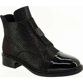 Dámské kozačky EPICA Dámský černý kožený kotník K3K370035B O7-I-265 Velikost 38