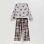 Reserved - Dvoudílná pyžamová souprava s potiskem - světle šedá - 200EY-09X - 200EY-09X-XXL