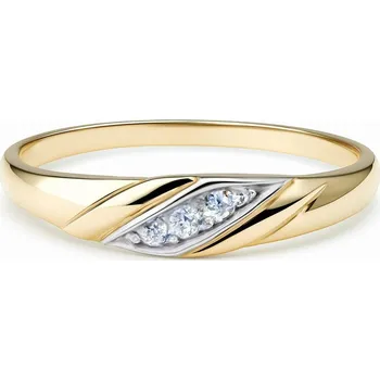 Prsten Zlatý 585/1000 prsten se zirkony TU-5009