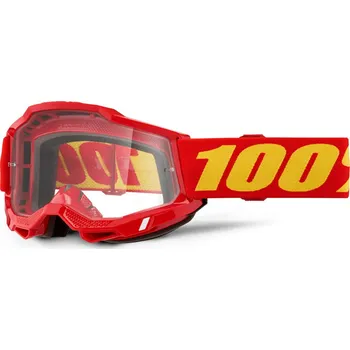 Motocyklové brýle ACCURI 2, 100% brýle Červené, čiré plexi