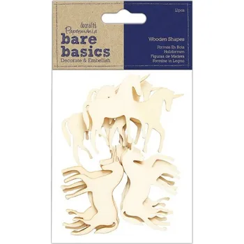 WEST DESIGN Jednorožec - dřevěné dekorace (12ks)