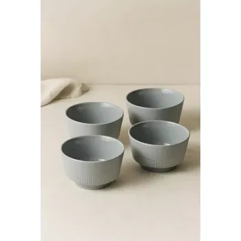 Sada nádobí Marc O’Polo Moments – Sada 4 ks porcelánových misek Ø 14 cm, šedá