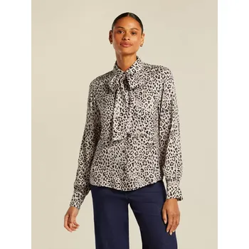 Dámská košile BEAUMONT dámská košile béžová s vázenkou leopardí motiv