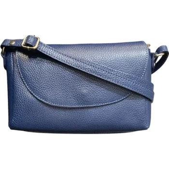 Kabelka Vera Pelle dámská crossbody kožená modrá 1663 stredne modra 24