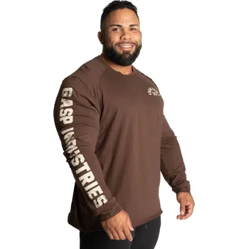 Pánské tričko Gasp THROWBACK LS TEE TIMBER – triko Gasp hnědé Velikost: M